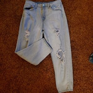 Wild Fable Distressed Cropped Mom Jeans Size 8